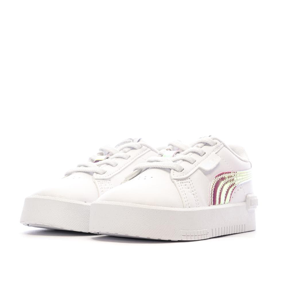 Baskets Blanc/Rose Fille Puma Jada Holo 6
