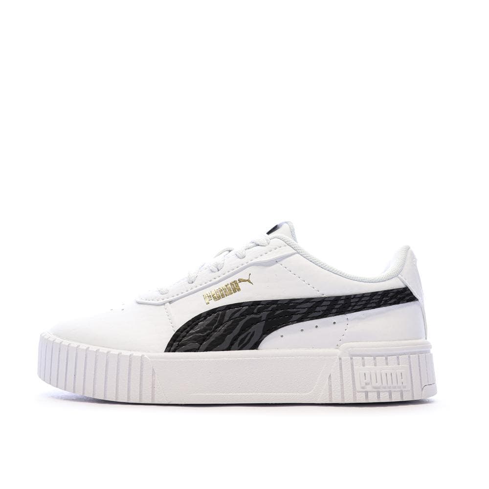 Baskets Blanche/Noir Fille Puma Carina 2.0 Zebra 1