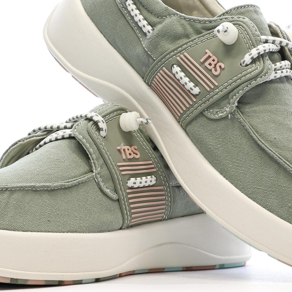 Chaussures bateau Vert Femme TBS Cotton Canvas Argile 7