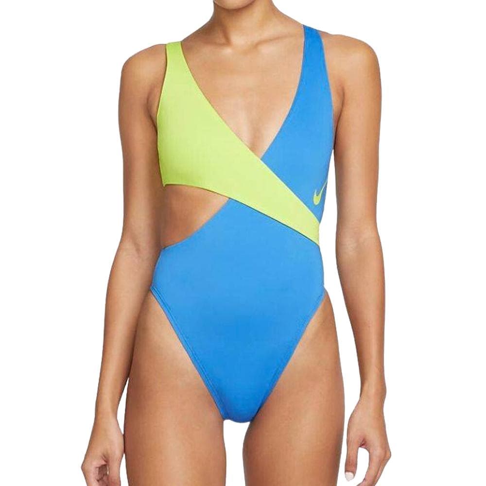 Maillot de bain 1 piece Bleu/Vert Femme Nike Crossover 1