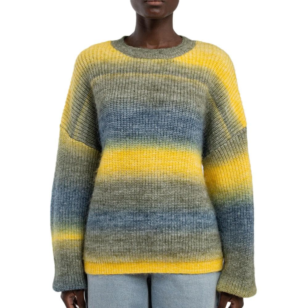 Pull Olive/Jaune Femme Teddy Smith Stripy 1