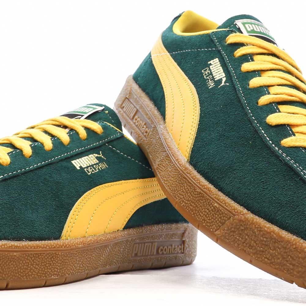 Baskets Vertes/Oranges Homme Puma Delphin 7