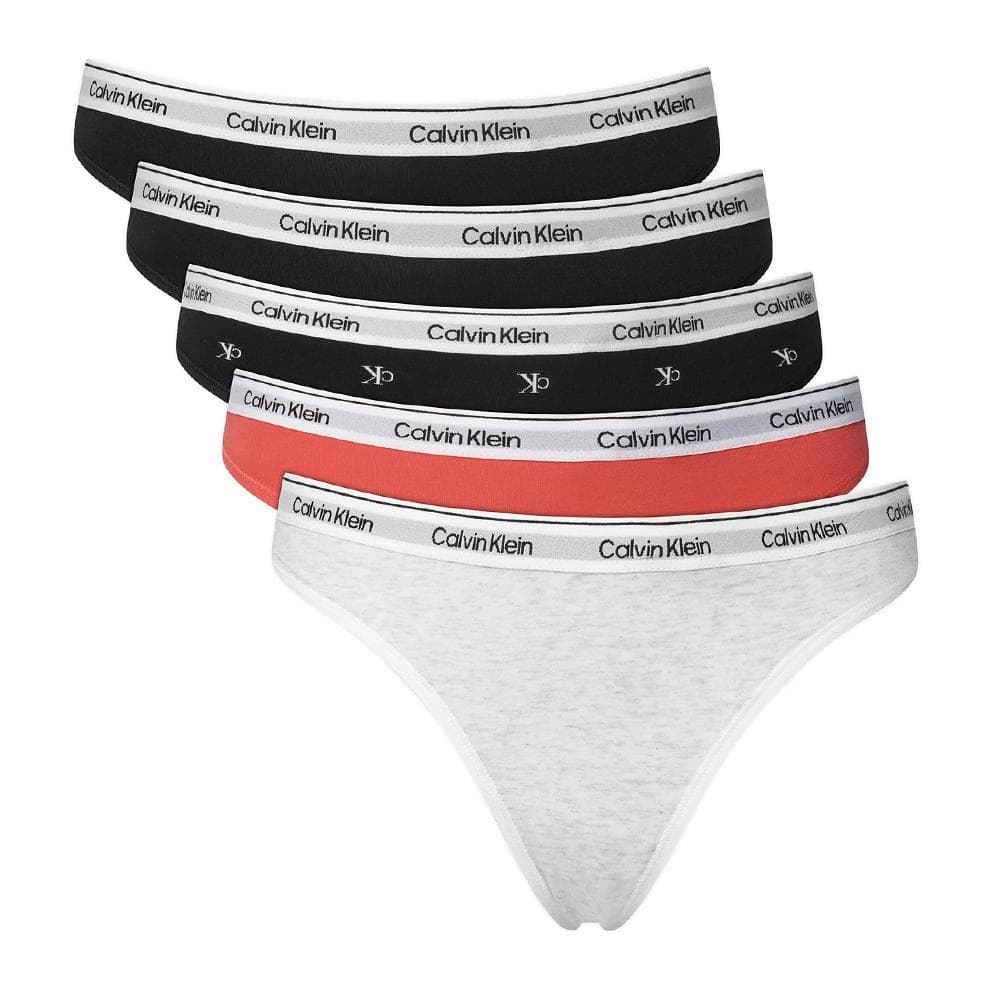 x5 Tangas Noir/Noir/Rouge Femme Calvin Klein Jeans Thong 1