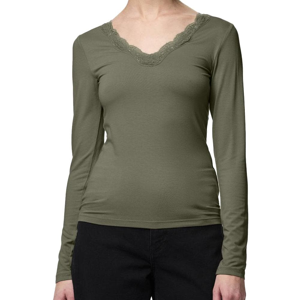 T-Shirt Kaki Femme Pieces Pcbarbera 1