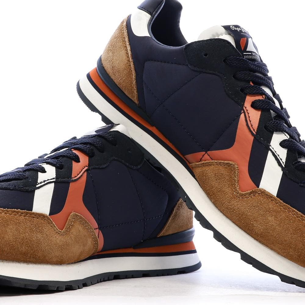 Baskets Marine/Marron Homme Pepe Jeans Brit Mixt 7