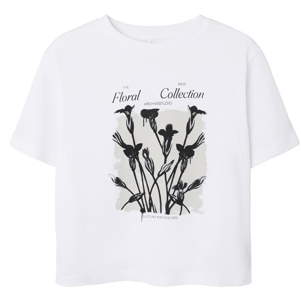 T-shirt Blanc Fille Name it Agmar 1
