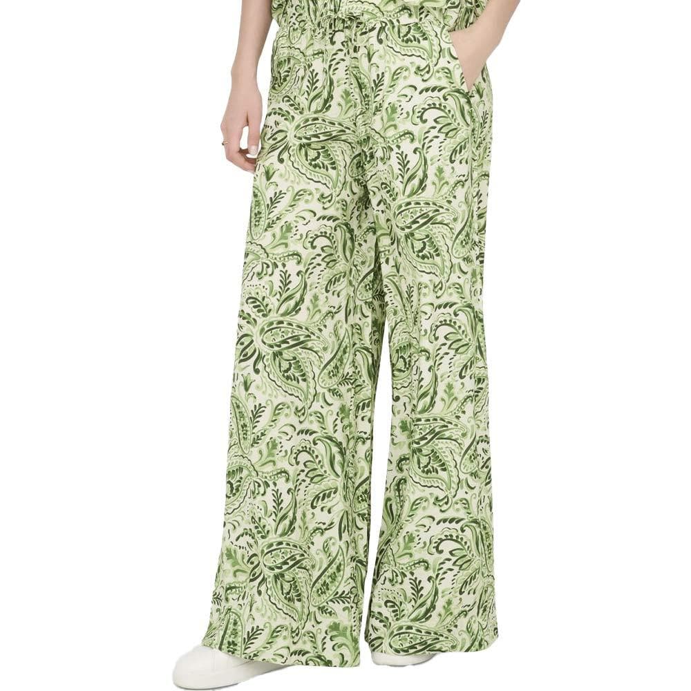 Pantalon fluide Imprimé Vert/Blanc Femme JDY Life Palazzo 1
