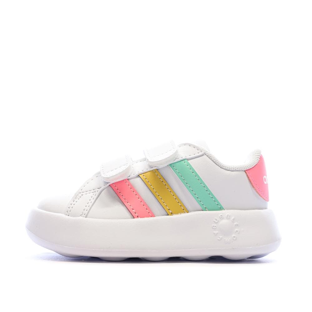 Baskets Blanches/Roses Fille Adidas Grand Court 2.0 IE1371 1