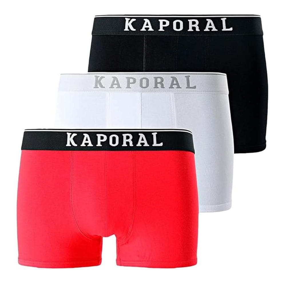 Lot x3 Boxers Noir/Rouge/Blanc homme Kaporal QUADMH 1