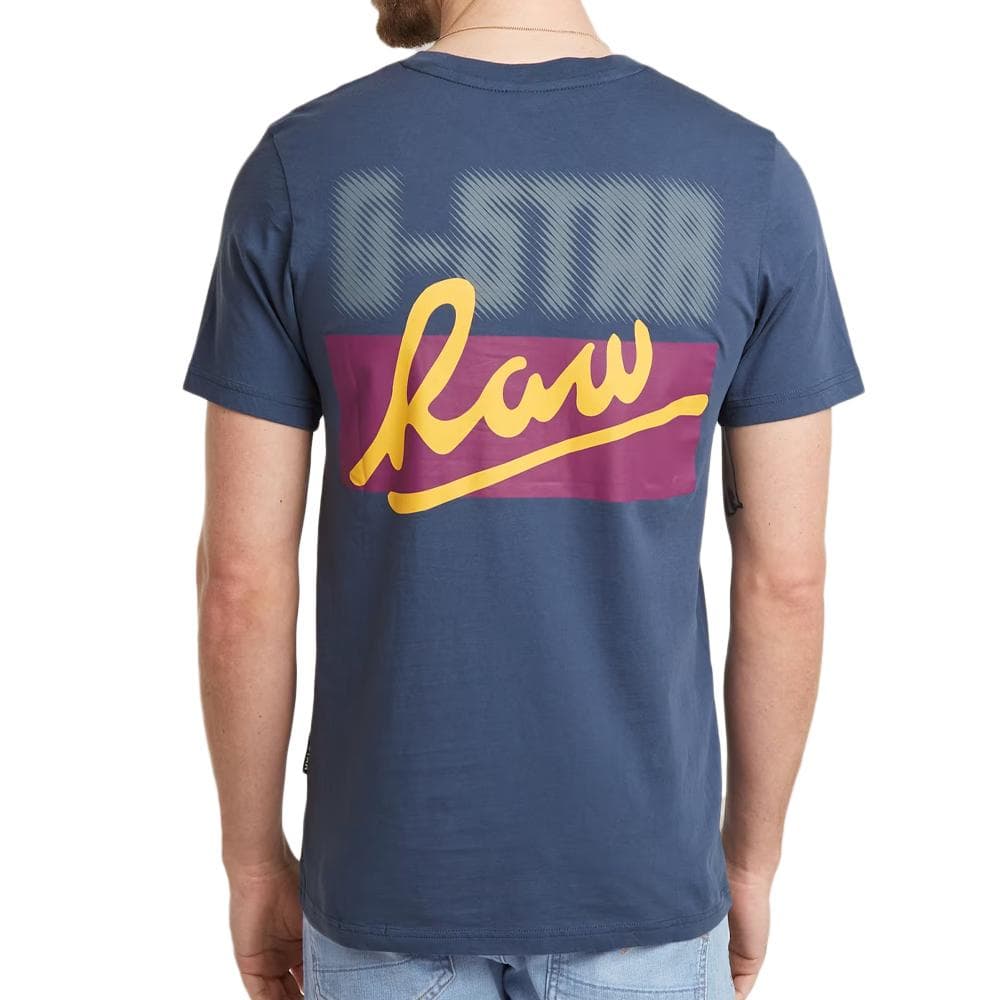T-shirt Bleu Homme G-Star Raw D23730 2