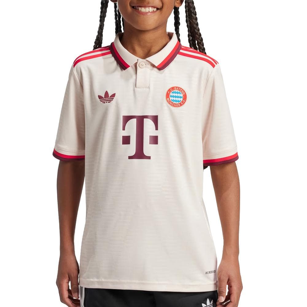FC Bayern Maillot de football Beige/Rouge Garçon Adidas 24/25 1