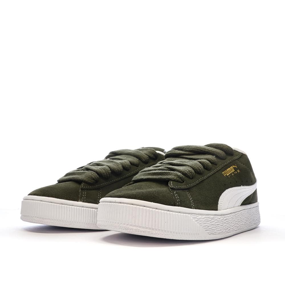 Baskets Kaki/Blanc Femme Puma Suede XL 6