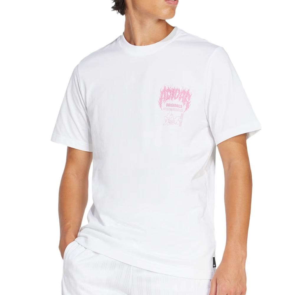 T-Shirt Blanc/Rose Homme Adidas Q12 1