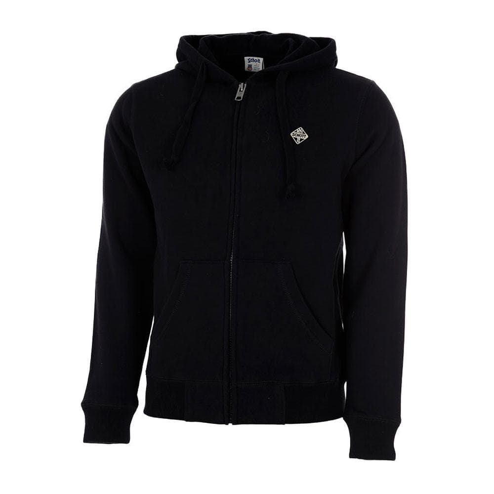 Sweat zippé Noir Homme Schott Badge 1