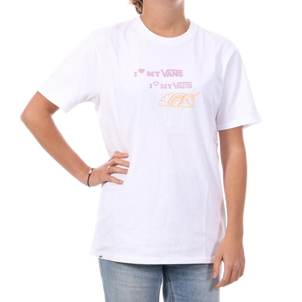 T-shirt Blanc Femme Vans Stamp Logo Ss Tee 1