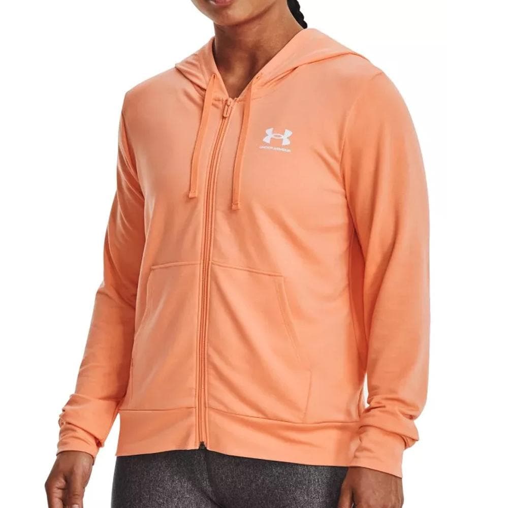 Sweat Zippée Orange Femme Under Armour Rival Terry 1