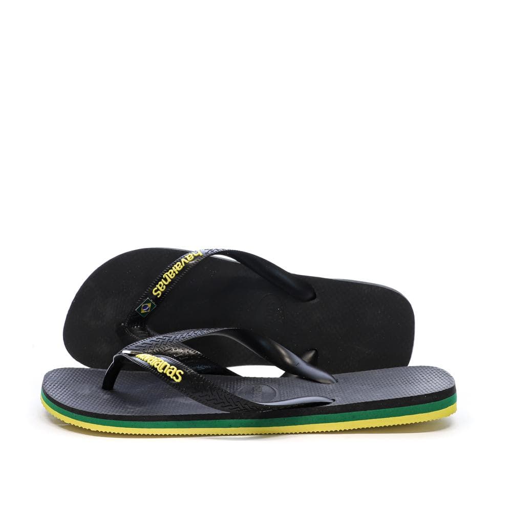 Tongs Noir/Jaune Homme Havaianas Brasil Layers 1