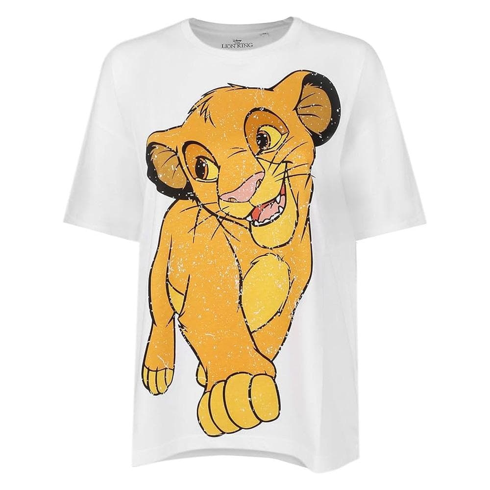 T-Shirt Blanc Femme Disney Simba Happy Shirt 2