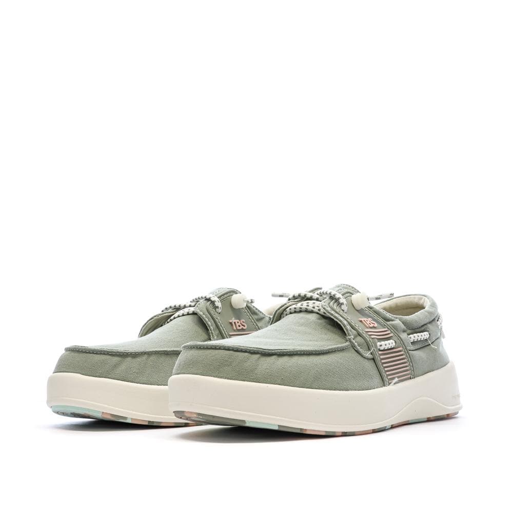 Chaussures bateau Vert Femme TBS Cotton Canvas Argile 6