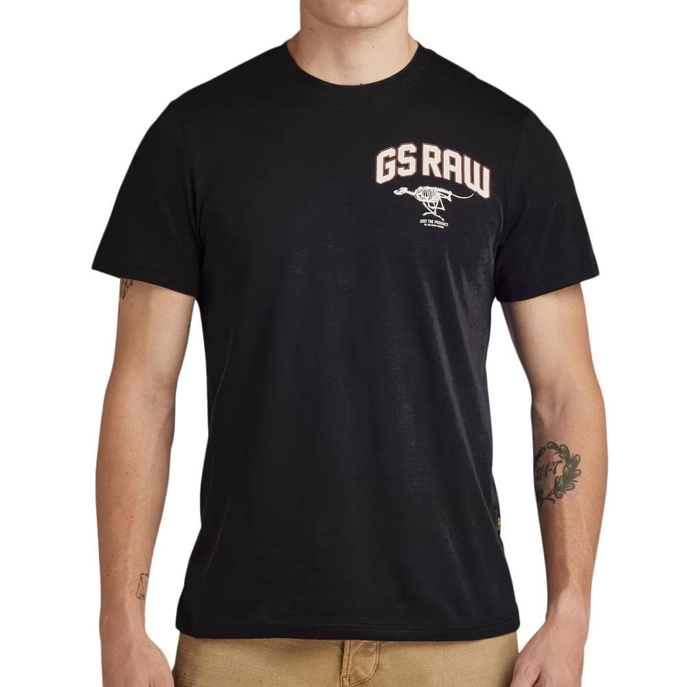 T-shirt Noir Homme G-Star Raw Skeleton Dog Chest 1