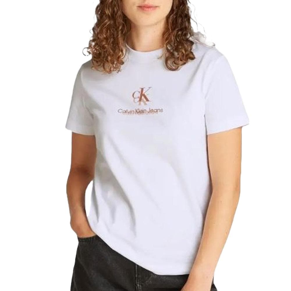 T-Shirt Blanc Femme Calvin Klein Jeans Shadow 1