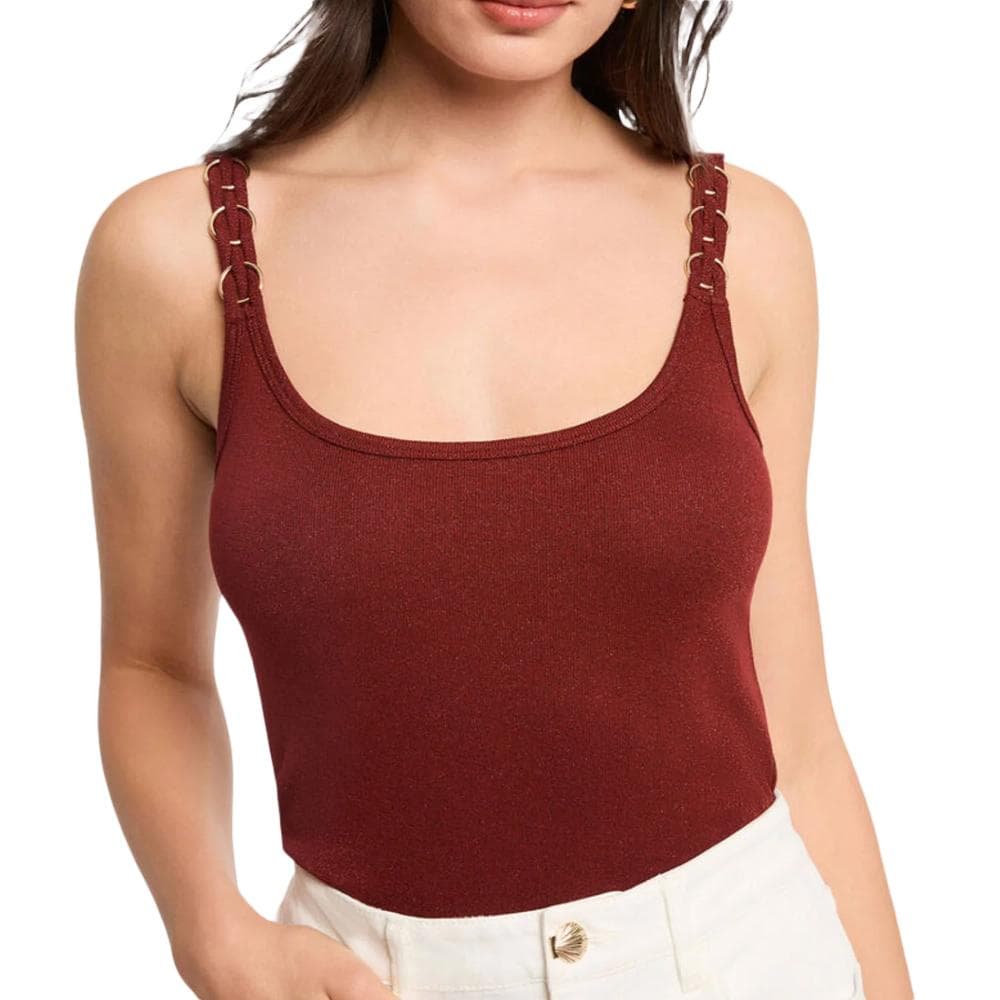 Débardeur Rouge Femme Morgan Fantaisie Avec Bijoux 1