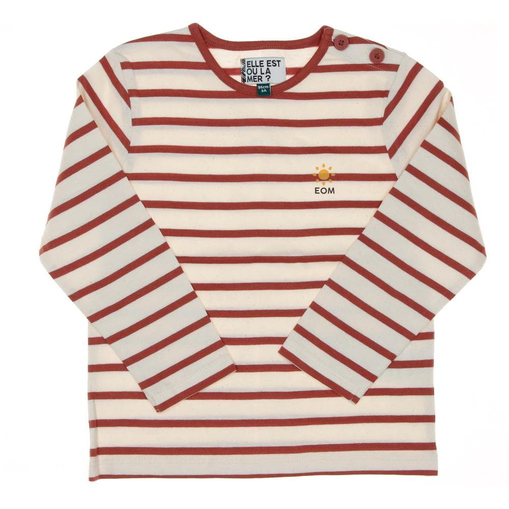 T-shirt Marinière Rose/Beige Enfant EOM Loris 1