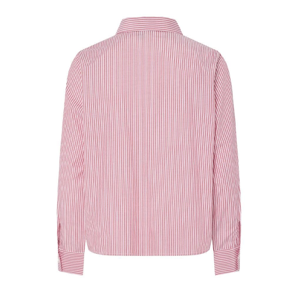 Chemise Rouge à Rayures Femme Pieces Fabriella 2