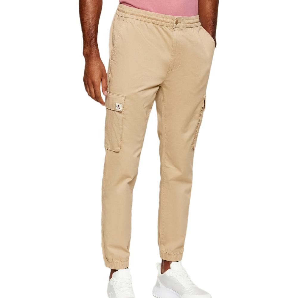 Pantalon Cargo Beige Homme Calvin Klein Jeans Skinny Comfort Cotto 1