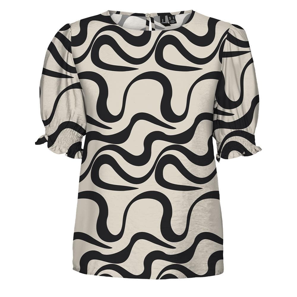 T-Shirt Beige/Noir Femme Vero Moda Mlea 1