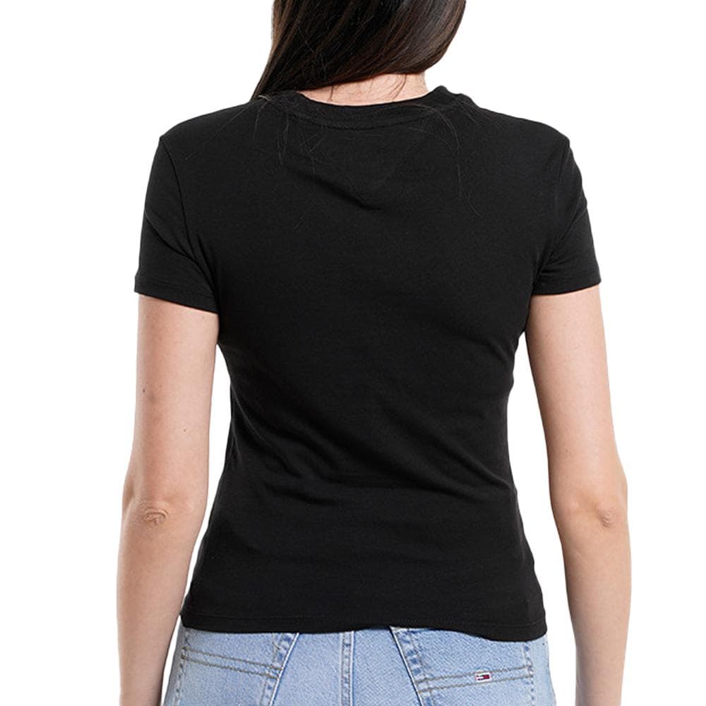 T-shirt Noir Femme Tommy Hilfiger Tjw Slim Tonal Linea 2
