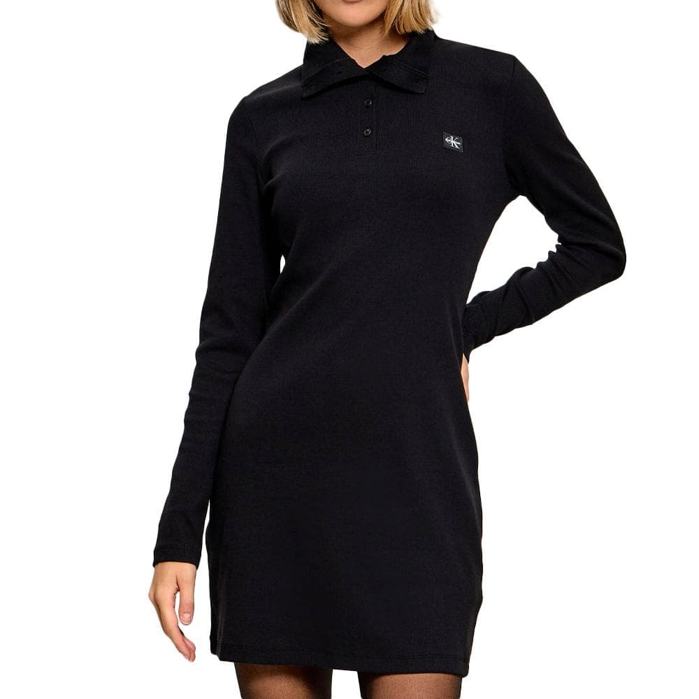 Robe Noire Femme Calvin Klein Jeans Woven Label 1