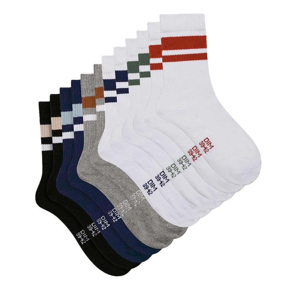 X6 Paires de Chaussettes Blanc/Gris Homme Dim D0CUV 2