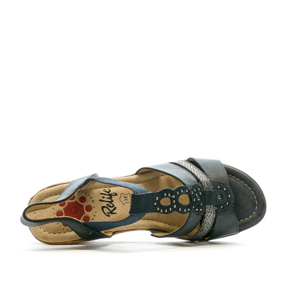 Sandales compensées Bleu Femme Relife Jinkat 4