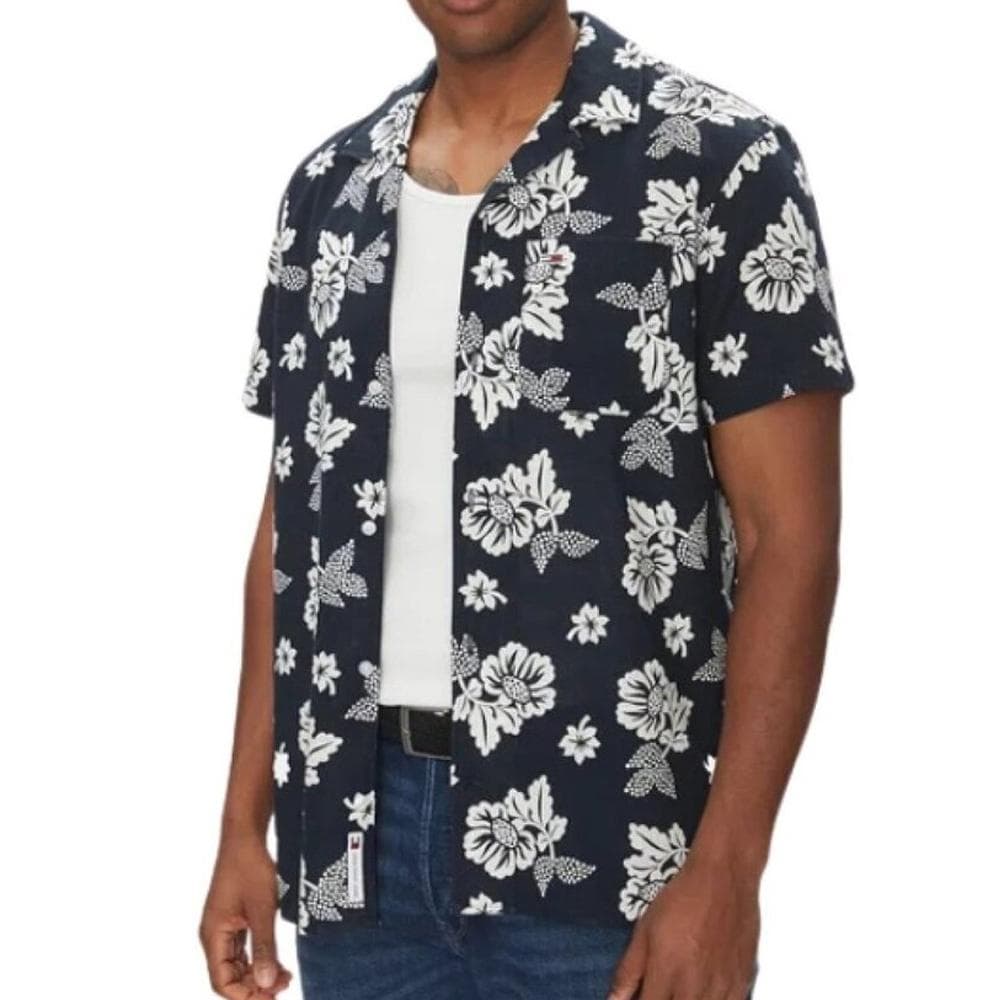 Chemise Marine à Motifs Homme Tommy Hilfiger Aop 1