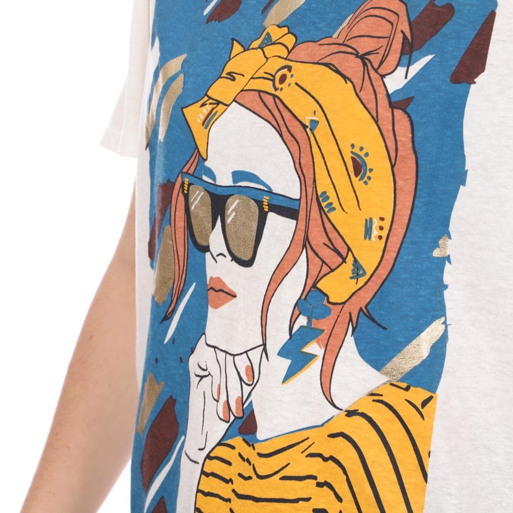 T-shirt Blanc Femme Teddy Smith Face 3
