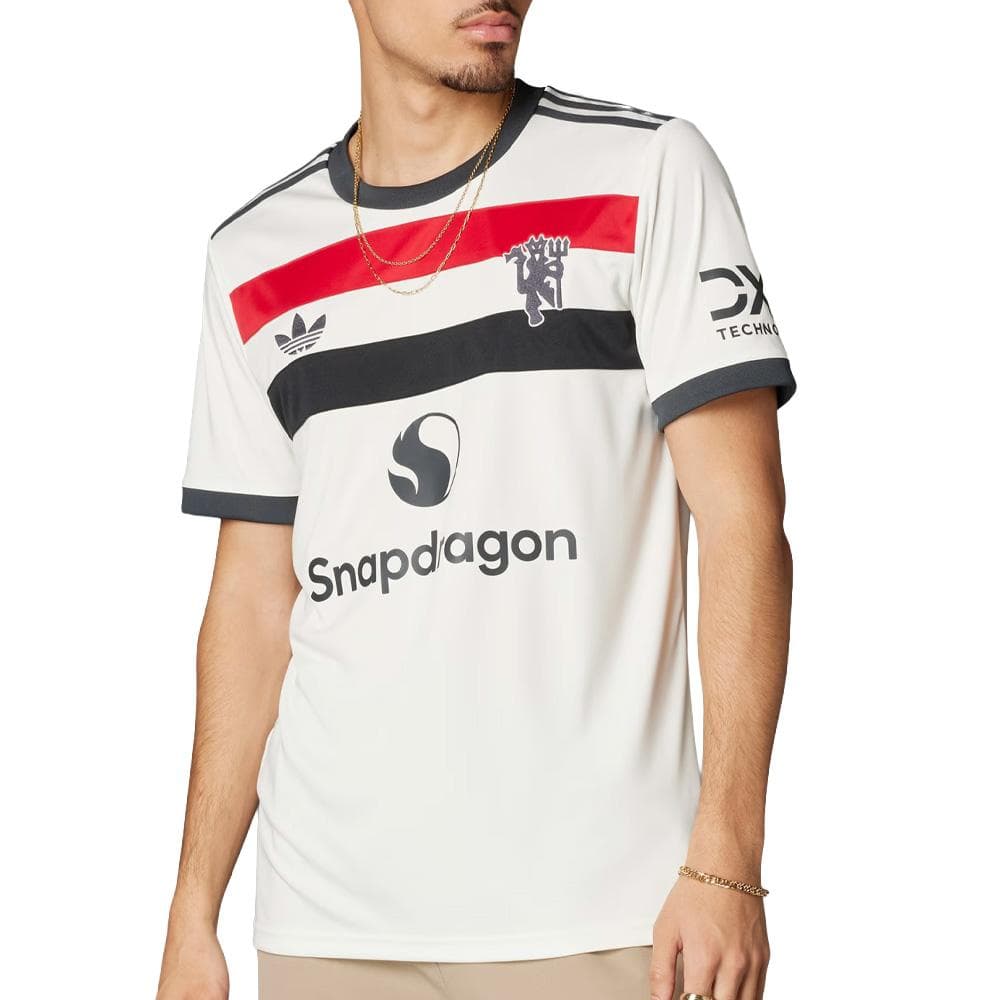 Manchester United Maillot de football Blanc/Noir/Rouge Homme Adidas 24/25 1